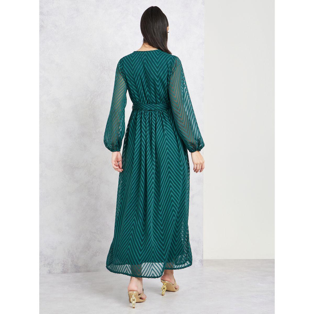 Styli Dobby Zig Zag Texture A-Line Maxi Dress-women-clothing-dresses-image-4