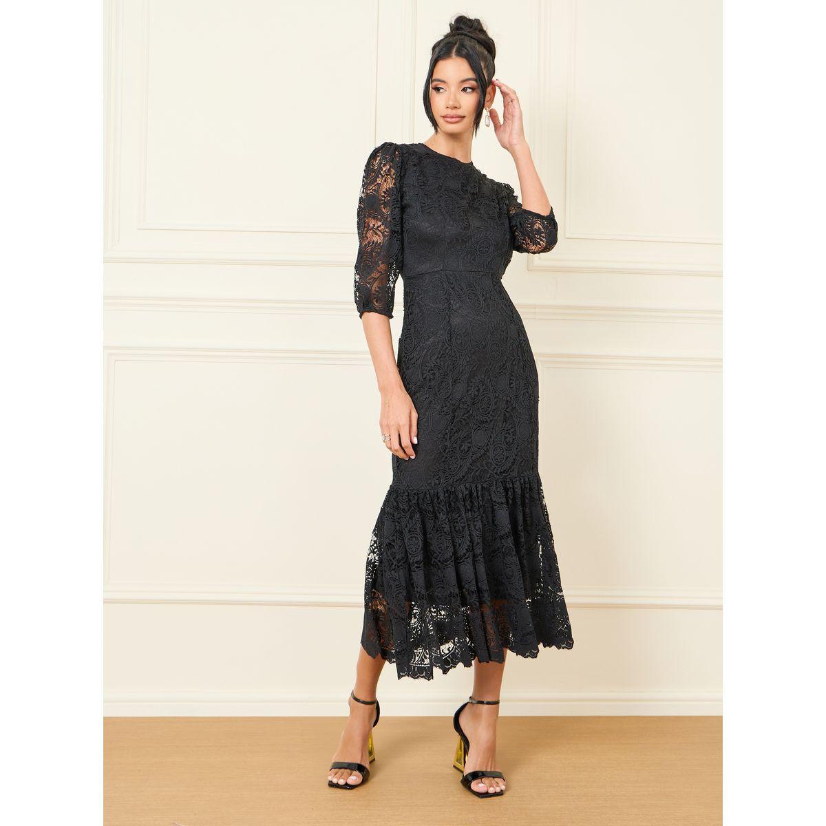 Styli Lace Detail Mermaid Midi Dress-women-clothing-dresses-image-1