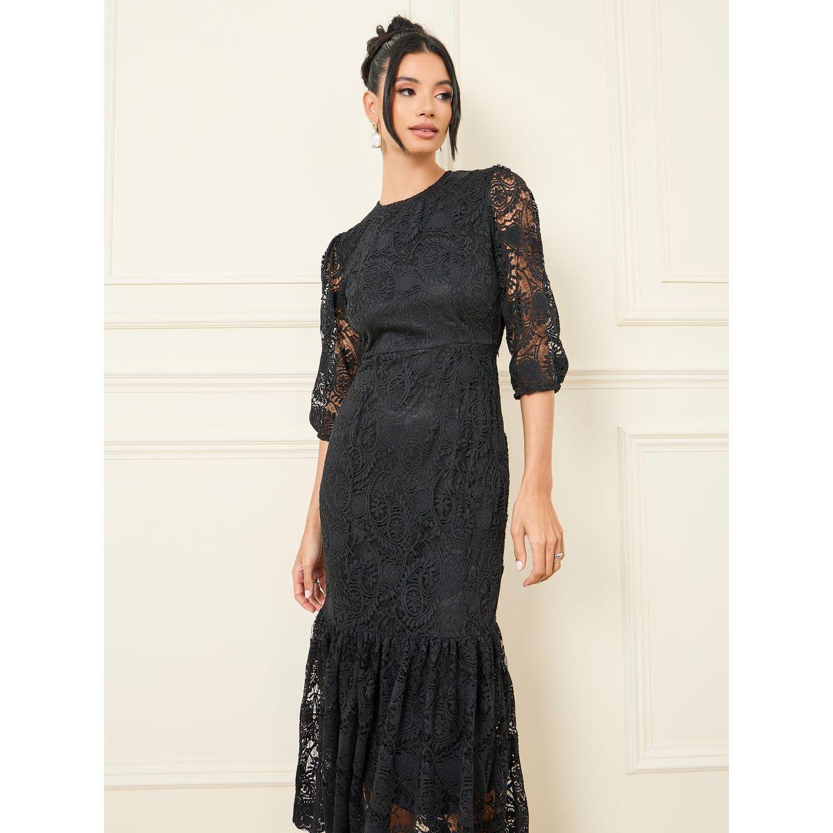 Styli Lace Detail Mermaid Midi Dress-women-clothing-dresses-image-2