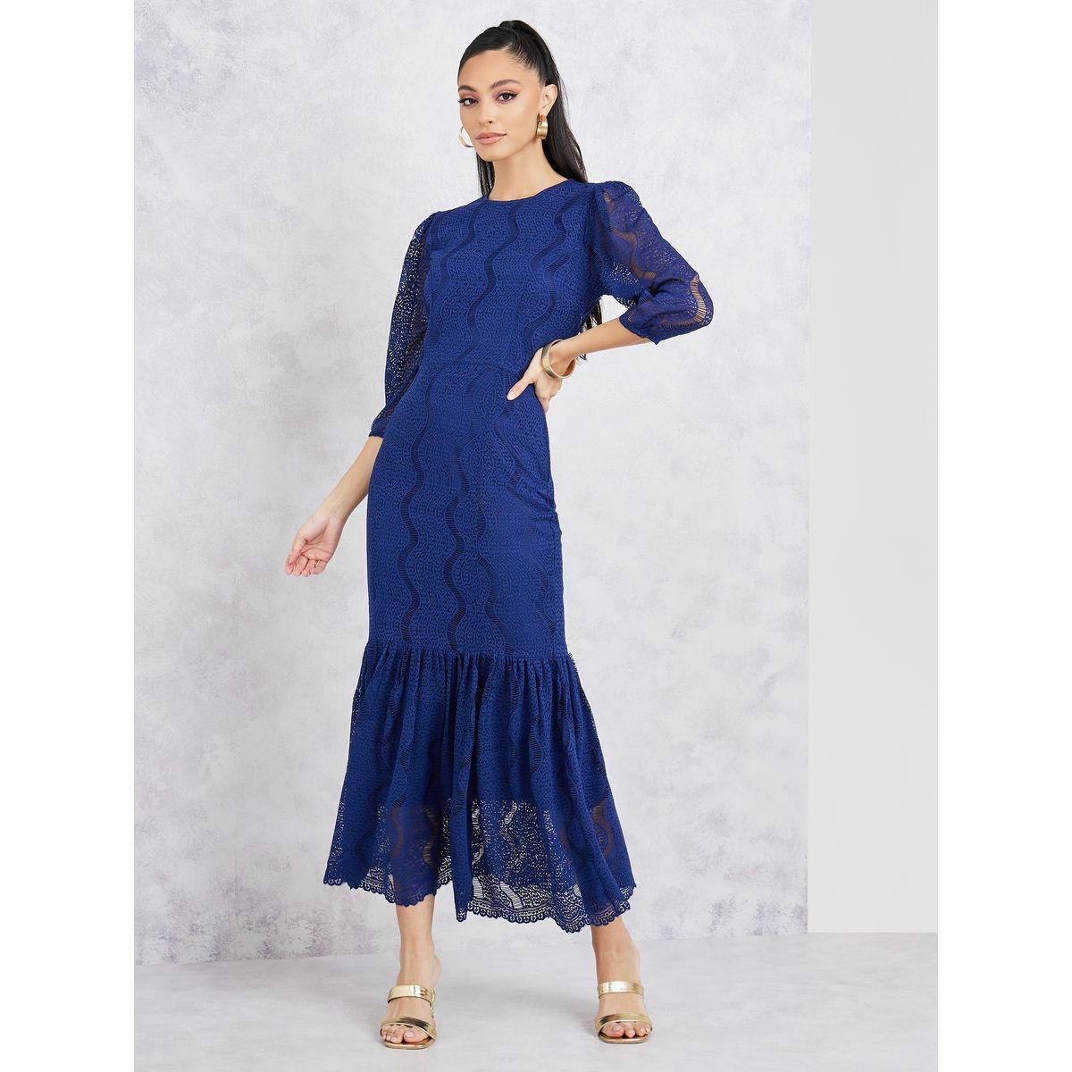 Styli Lace Detail Mermaid Midi Dress-women-clothing-dresses-image-1
