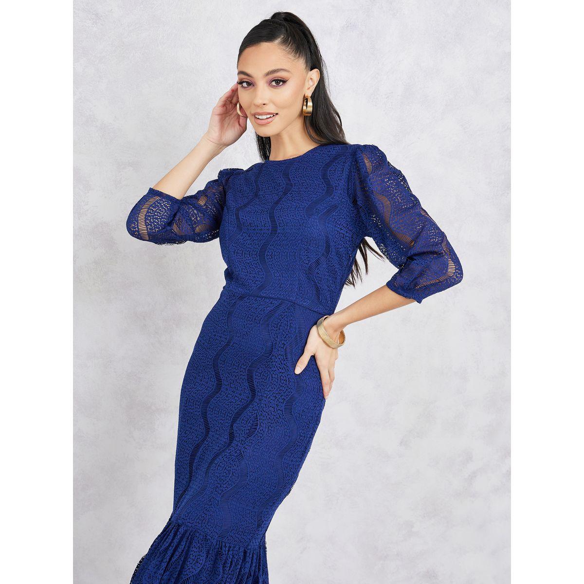 Styli Lace Detail Mermaid Midi Dress-women-clothing-dresses-image-2