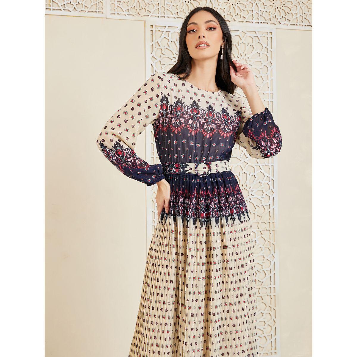 Styli AOP Belted A-Line Maxi Dress-women-clothing-dresses-image-2