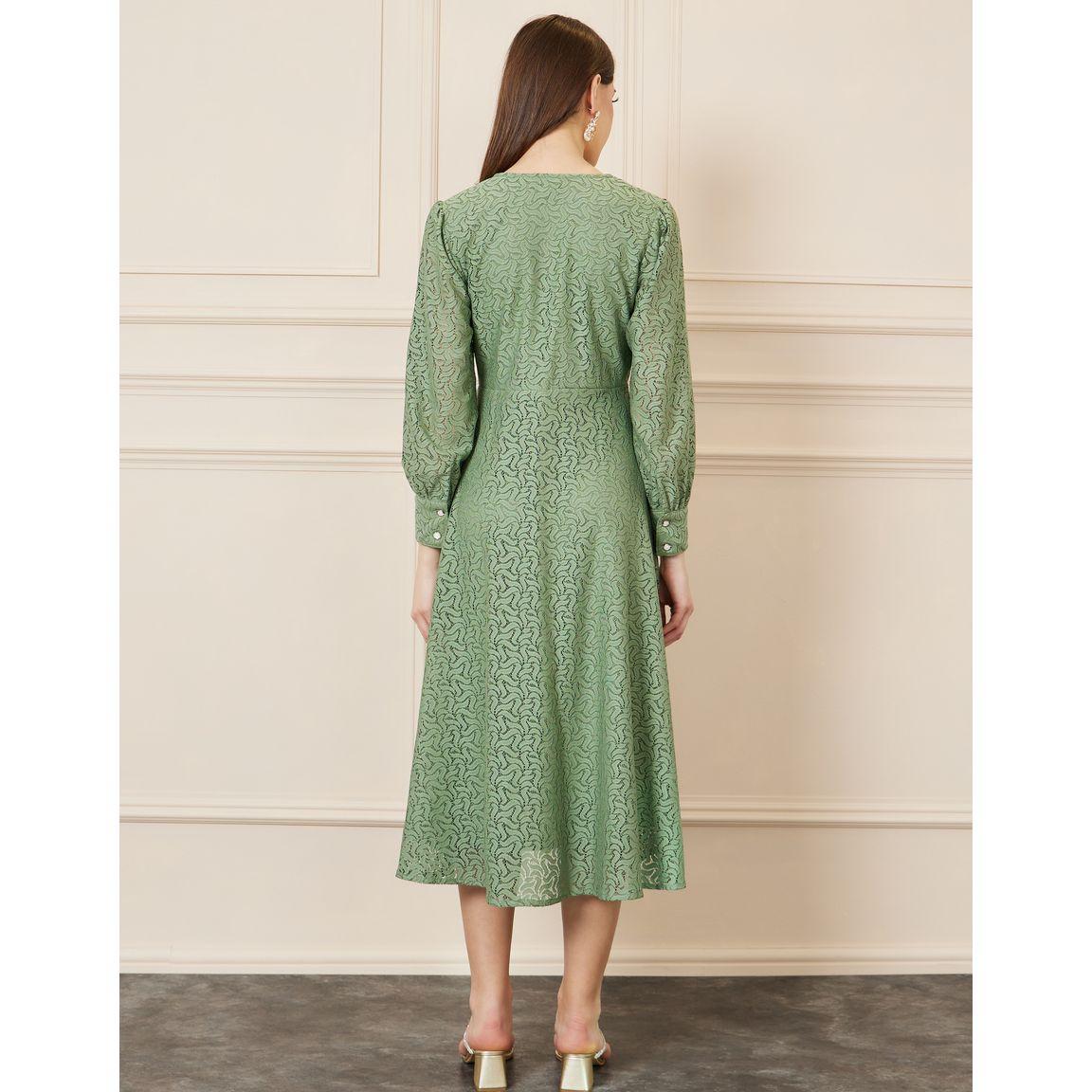 Styli All Over Lace A-Line Midi Shirt Dress-women-clothing-dresses-image-4