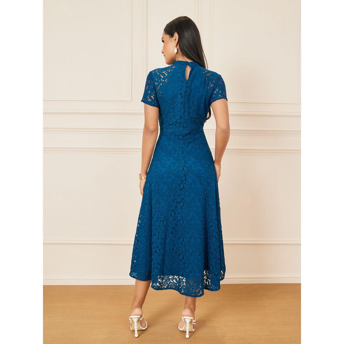 Styli All Over Lace High Neck A-Line Midi Dress-women-clothing-dresses-image-4