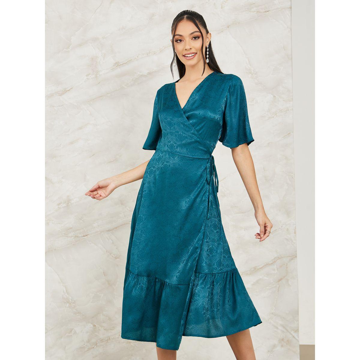 فستان ميدي بنمط لف وأربطة-women-clothing-dresses-image-2