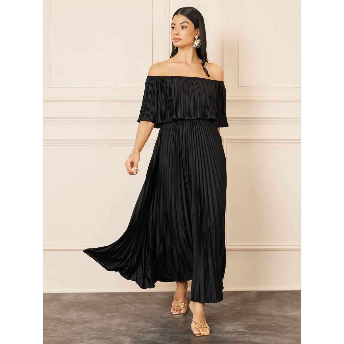 Styli Off Shoulder Accordion Pleated A-Line Maxi Dress-women-clothing-dresses-image-1