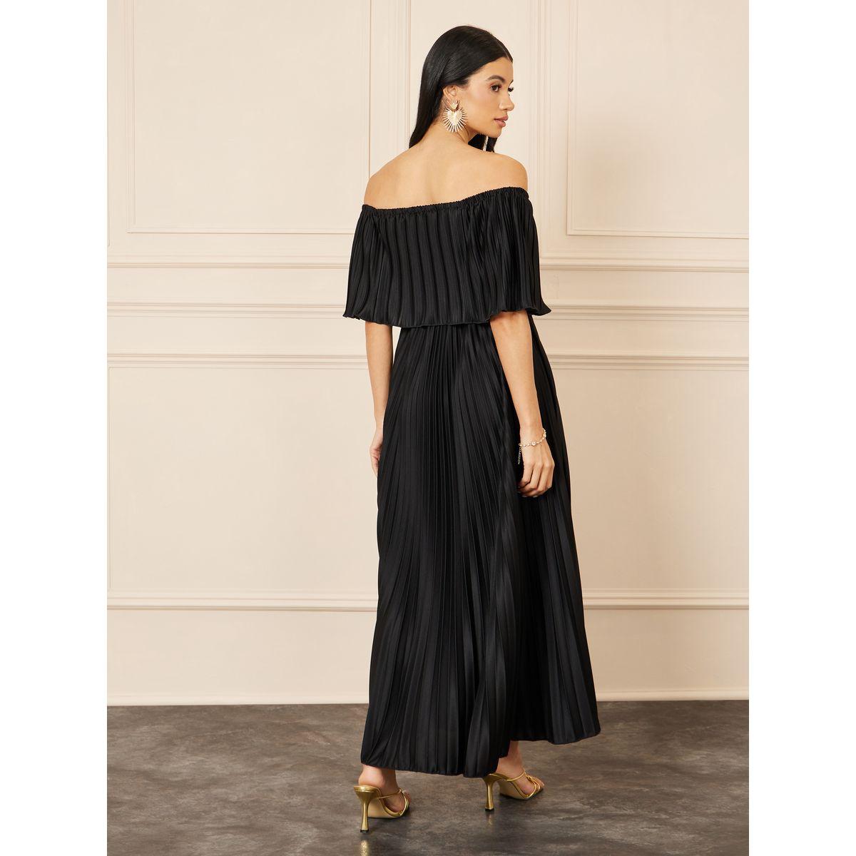 فستان طويل بكسرات واكتاف مكشوفة-women-clothing-dresses-image-4