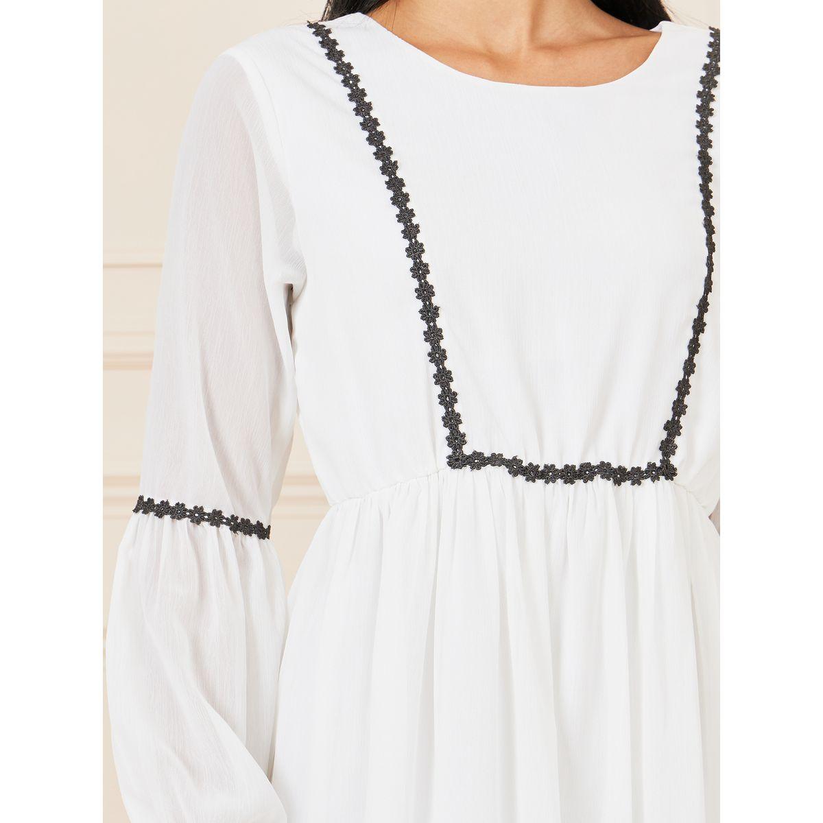 فستان ميدي بكسرات واكمام طويلة-women-clothing-dresses-image-2