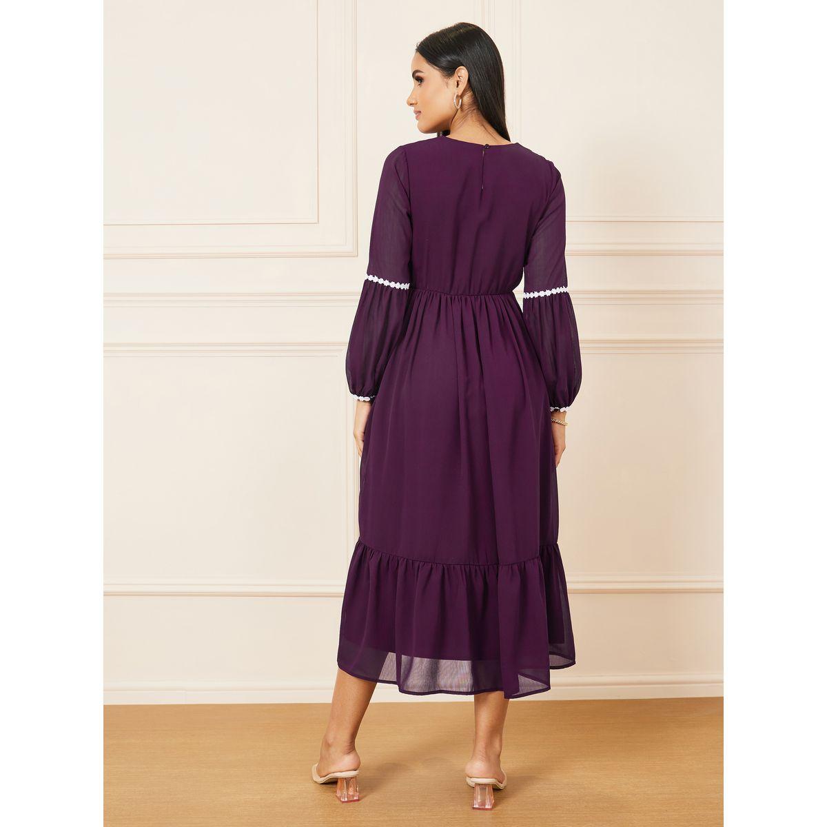 Styli Embroidered Lace Detail A-Line Midi Dress-women-clothing-dresses-image-4