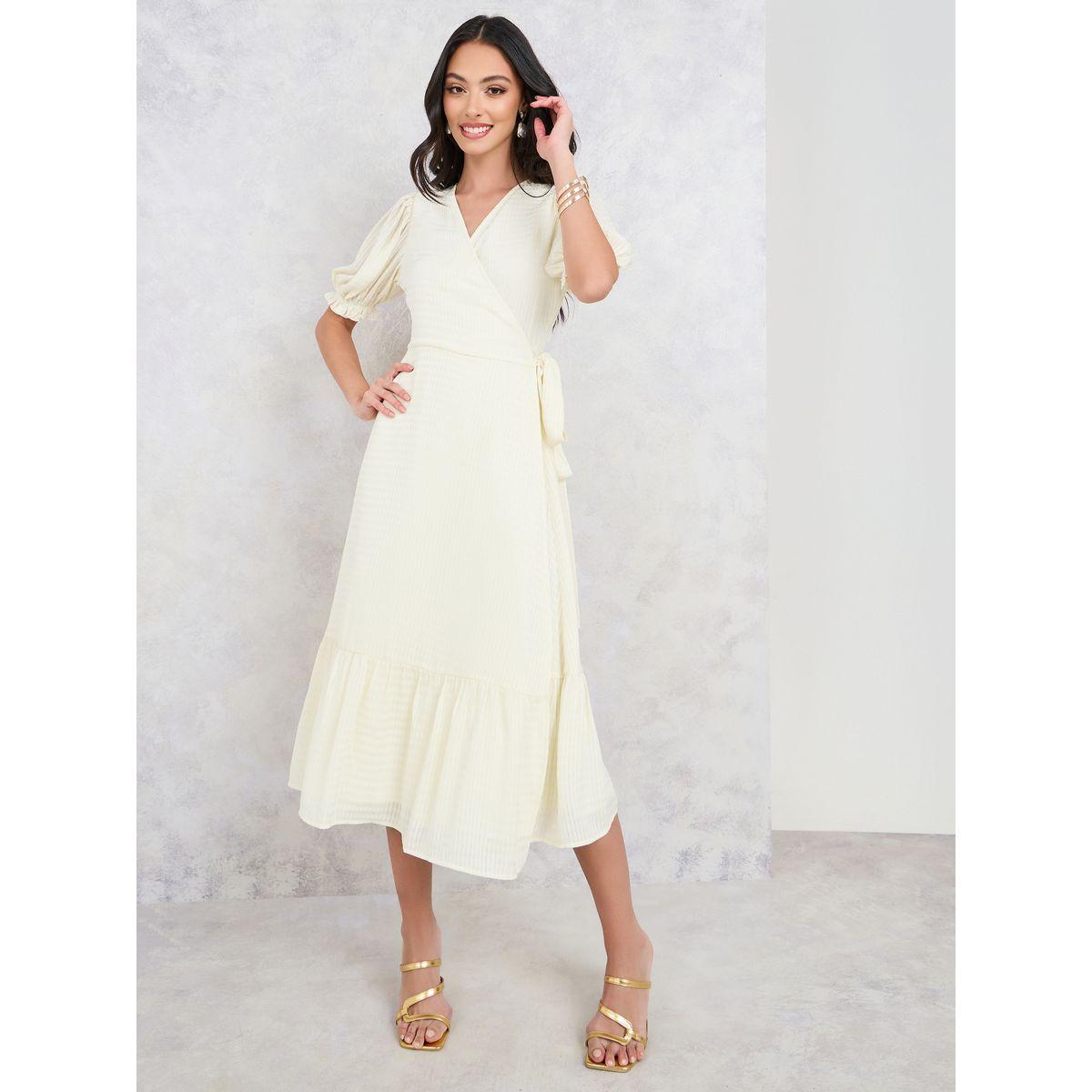 Styli Puff Sleeves Tiered Wrap Midi Dress-women-clothing-dresses-image-2