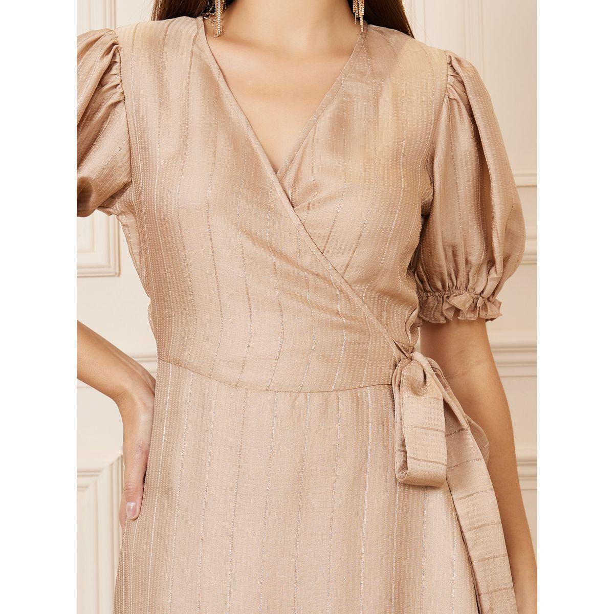 فستان ميدي بنمط لف وحافة مكشكشة-women-clothing-dresses-image-3