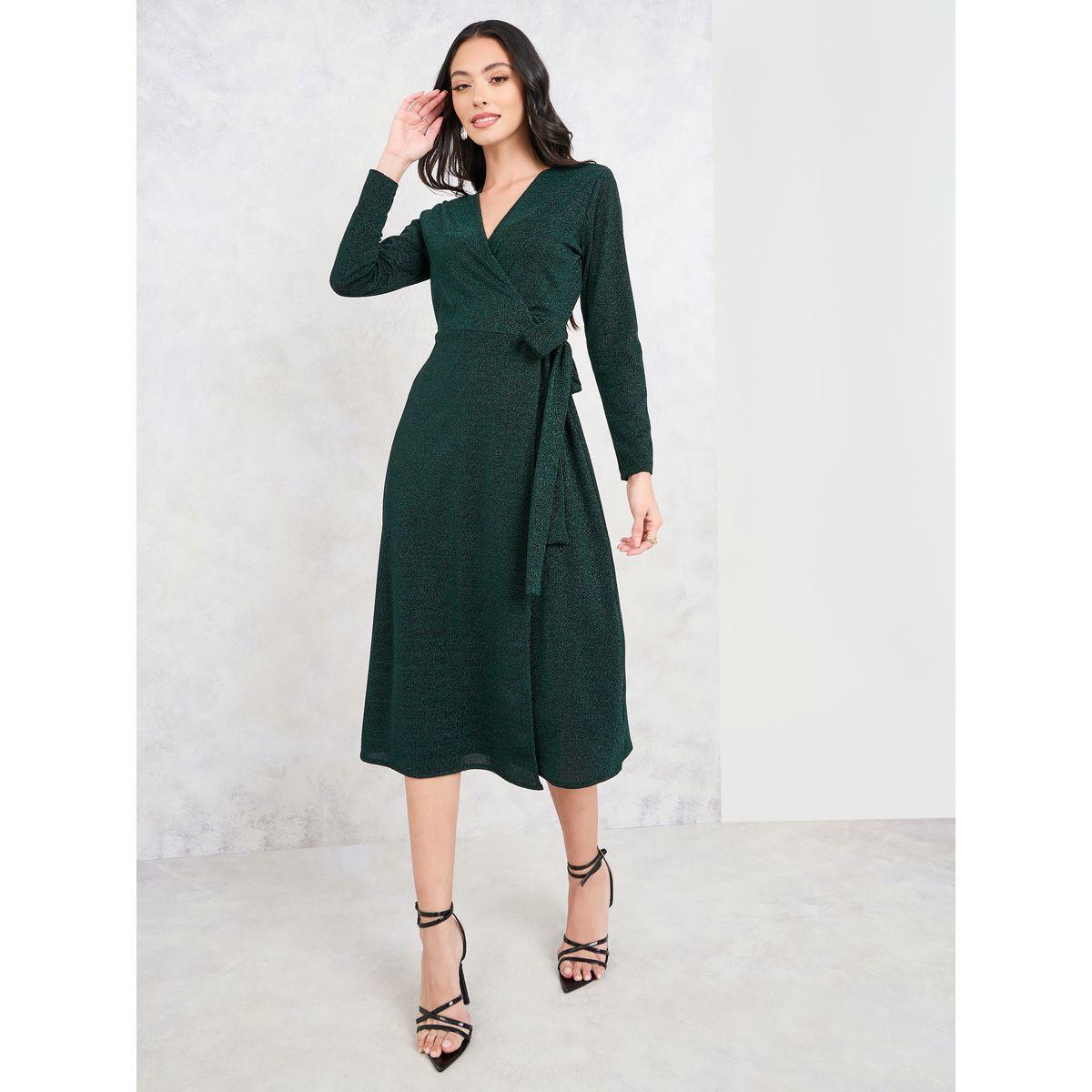 Styli Shimmer A-Line Midi Wrap Dress-women-clothing-dresses-image-2