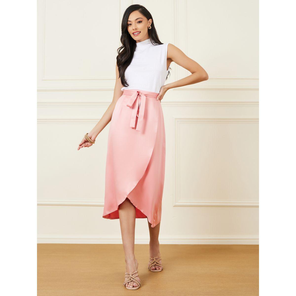 تنورة ميدي بنمط لف رباط خصر-women-clothing-bottoms-skirts-image-1