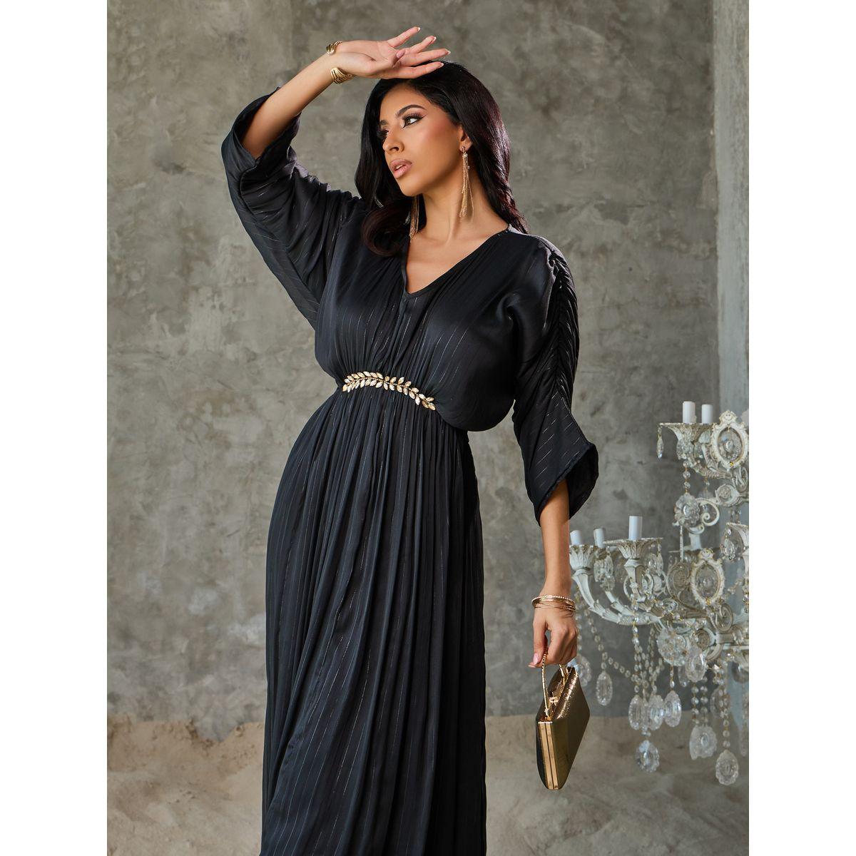 فستان طويل مخطط بتفاصيل لوريكس-women-clothing-dresses-image-2