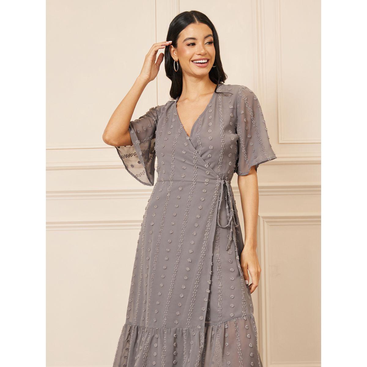 Styli Swiss Dobby A-Line Wrap Midi Dress-women-clothing-dresses-image-2