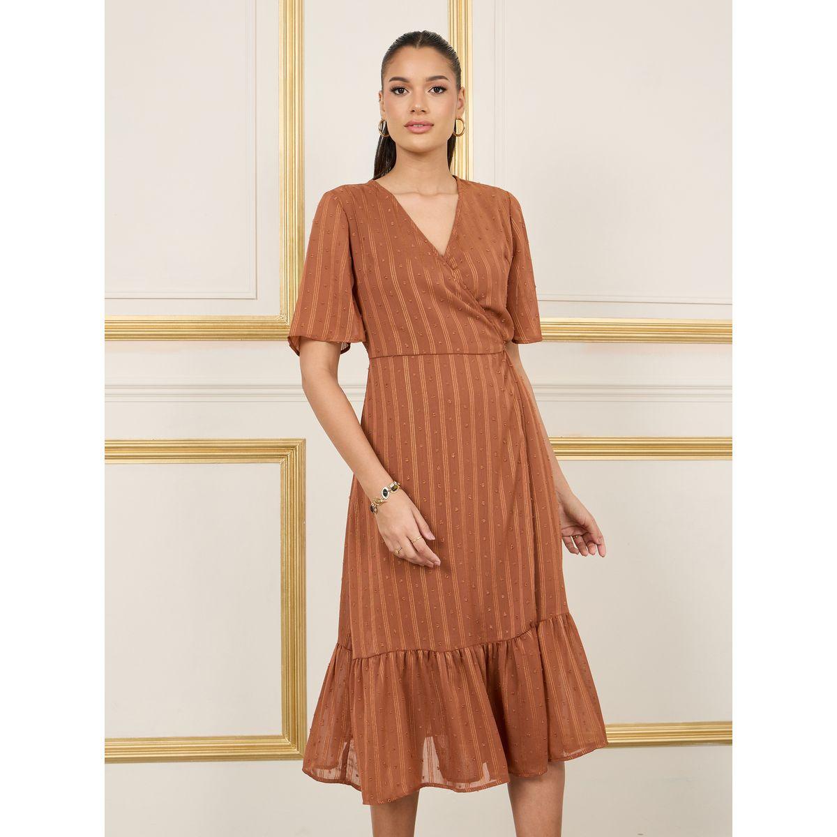 Styli Swiss Dobby A-Line Wrap Midi Dress-women-clothing-dresses-image-2