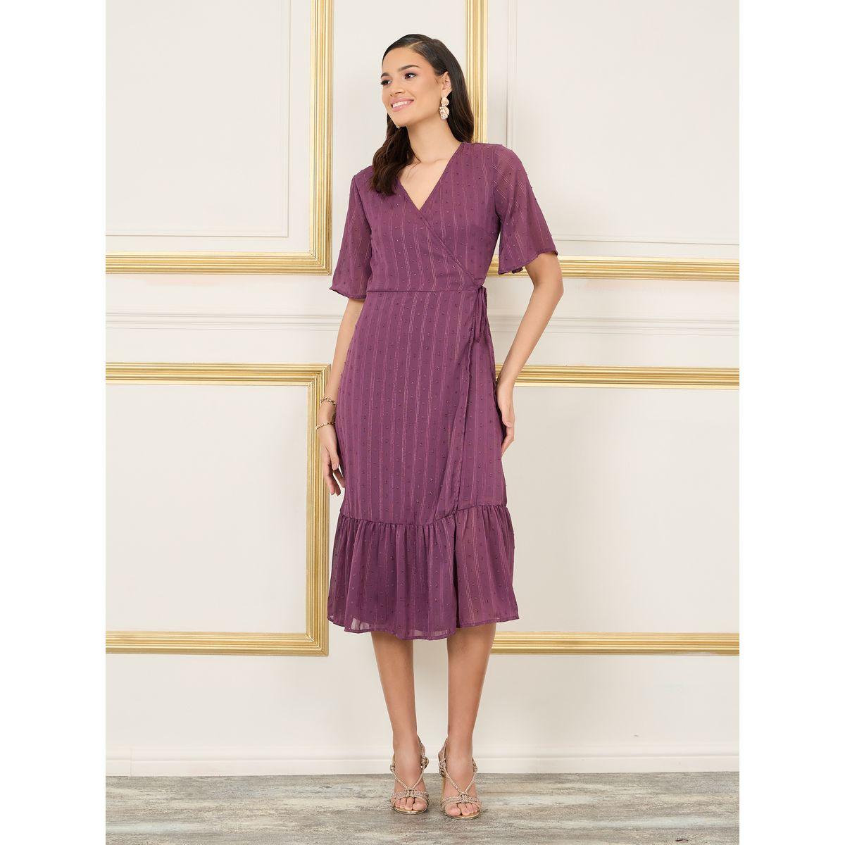 Styli Dobby Striped A-Line Wrap Midi Dress-women-clothing-dresses-image-1