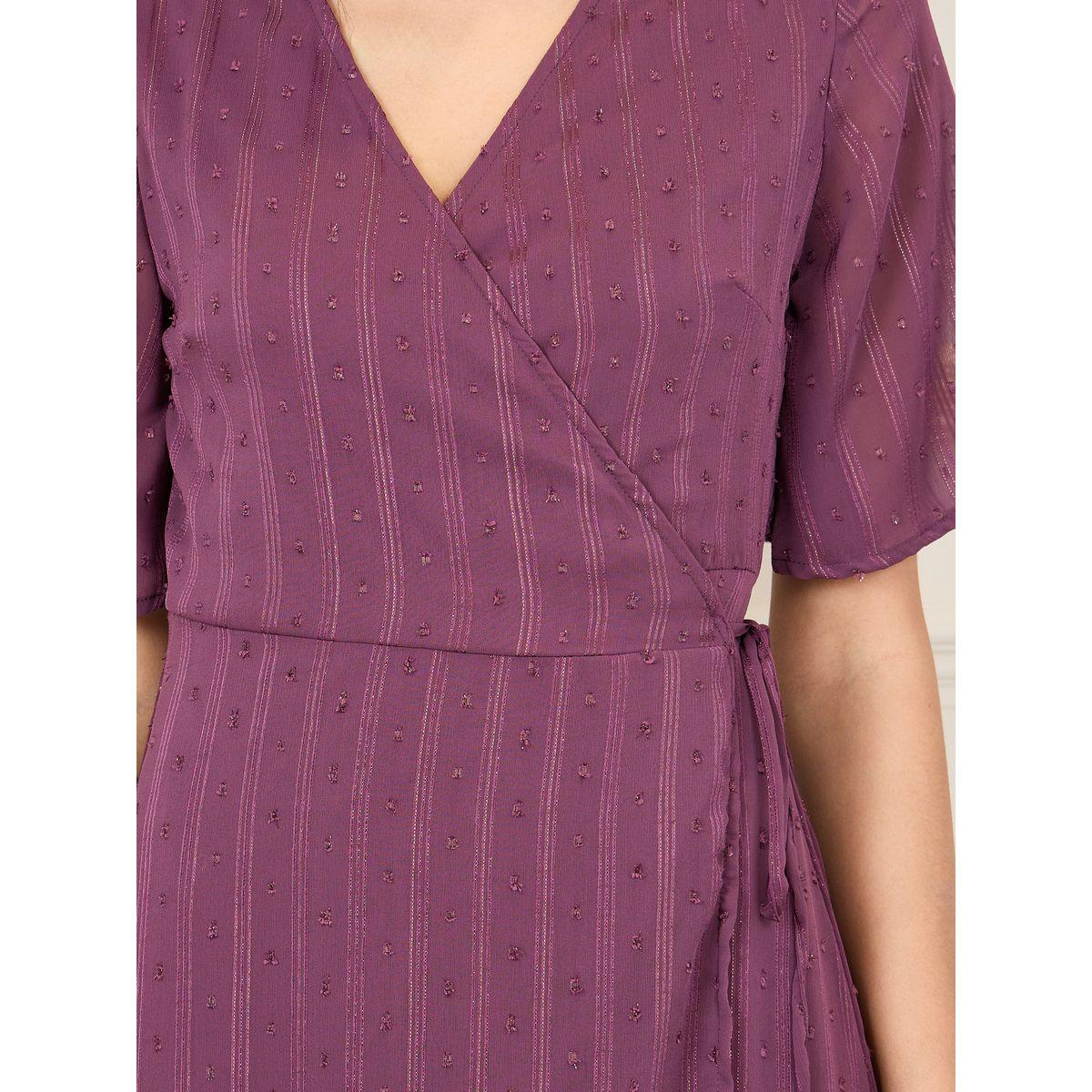 Styli Dobby Striped A-Line Wrap Midi Dress-women-clothing-dresses-image-3