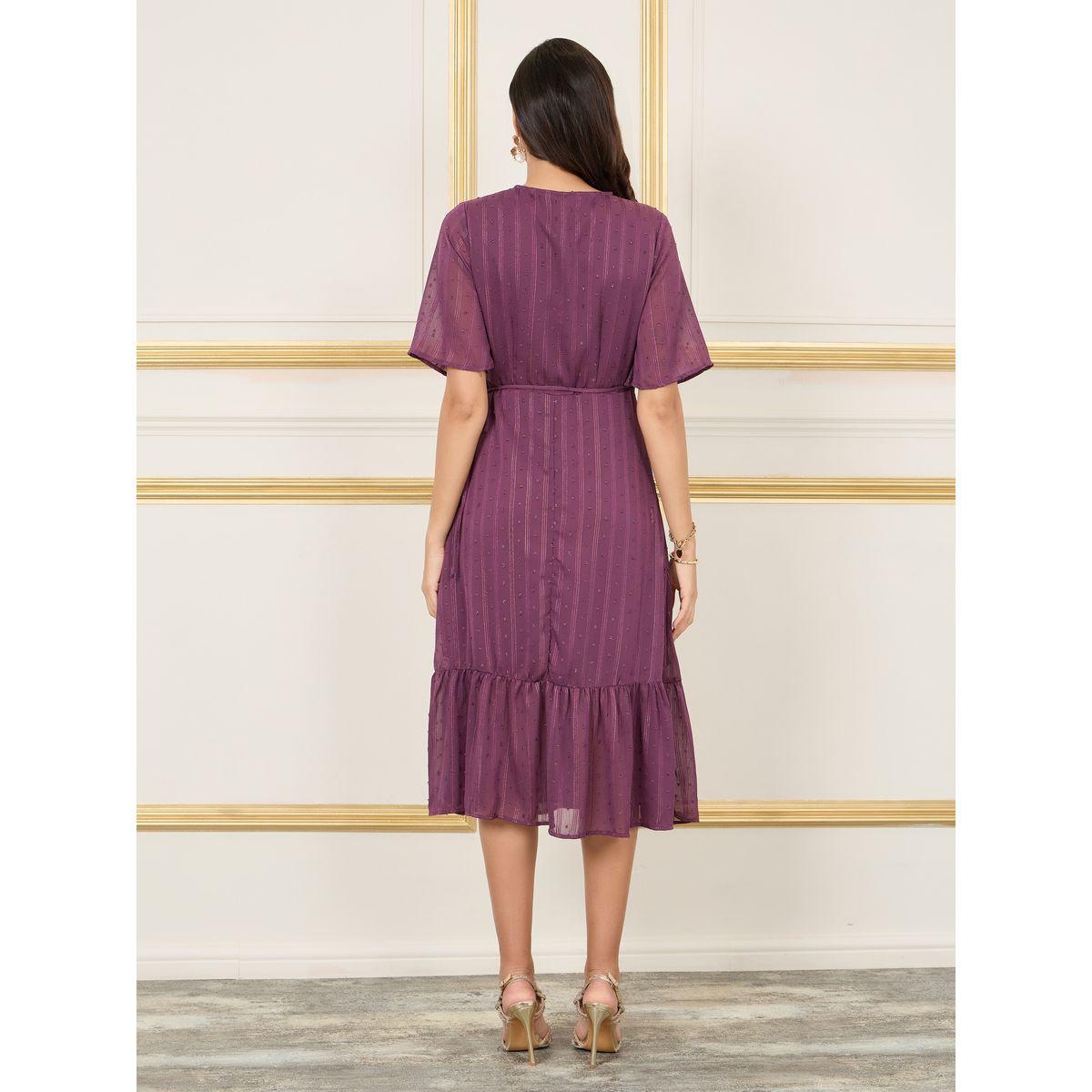 Styli Dobby Striped A-Line Wrap Midi Dress-women-clothing-dresses-image-4