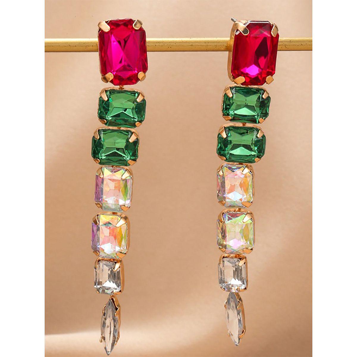Styli Waterfall Faux Crystal Earrings-women-watchesandjewellery-jewellery-earrings-image-1