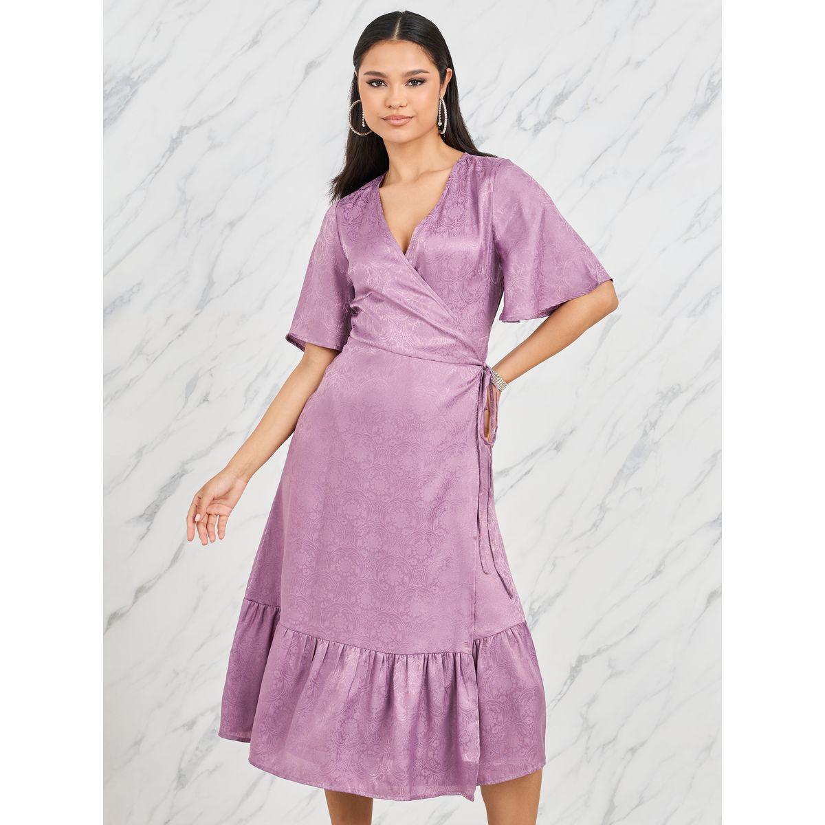 Styli Jacquard Print A-Line Wrap Midi Dress-women-clothing-dresses-image-2
