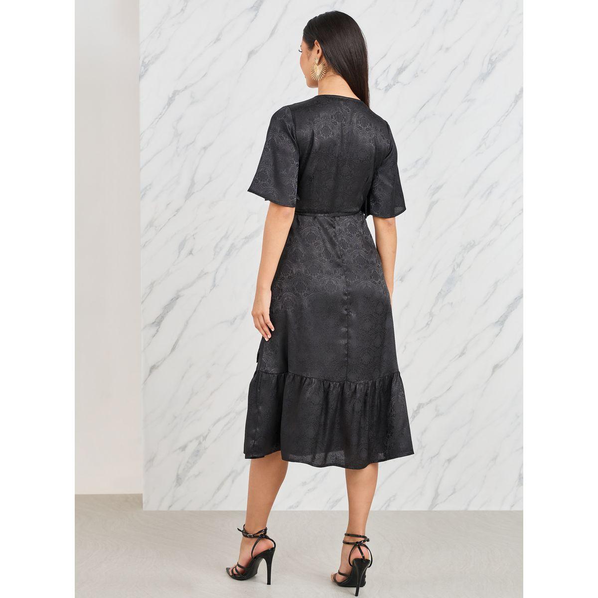 فستان ميدي بطبعة جاكار ونمط لف-women-clothing-dresses-image-4