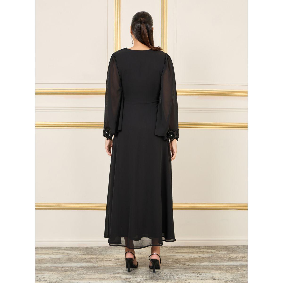 فستان طويل باكمام بنمط جرس-women-clothing-dresses-image-4