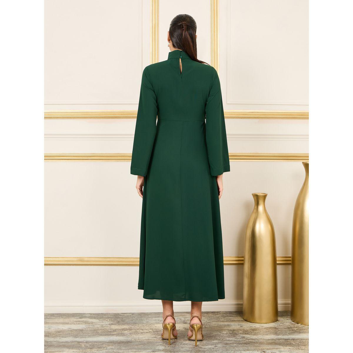 فستان طويل بياقة عالية وكسرات-women-clothing-dresses-image-4