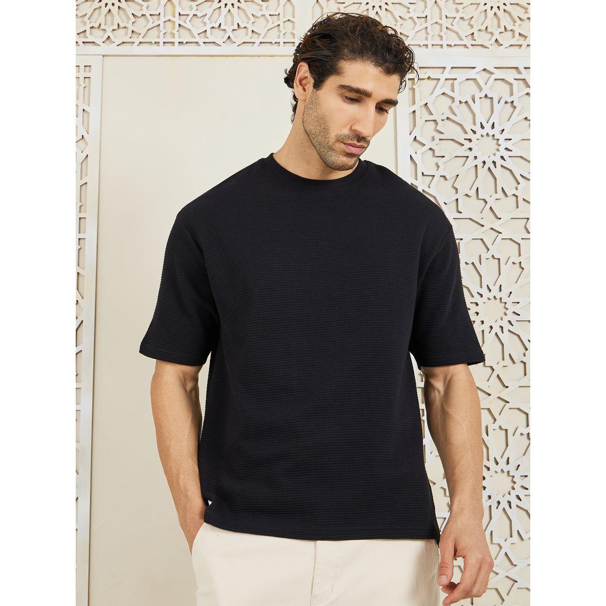 تيشيرت واسع بتفاصيل محبوكة-men-clothing-tshirtsandpolos-tshirts-image-1