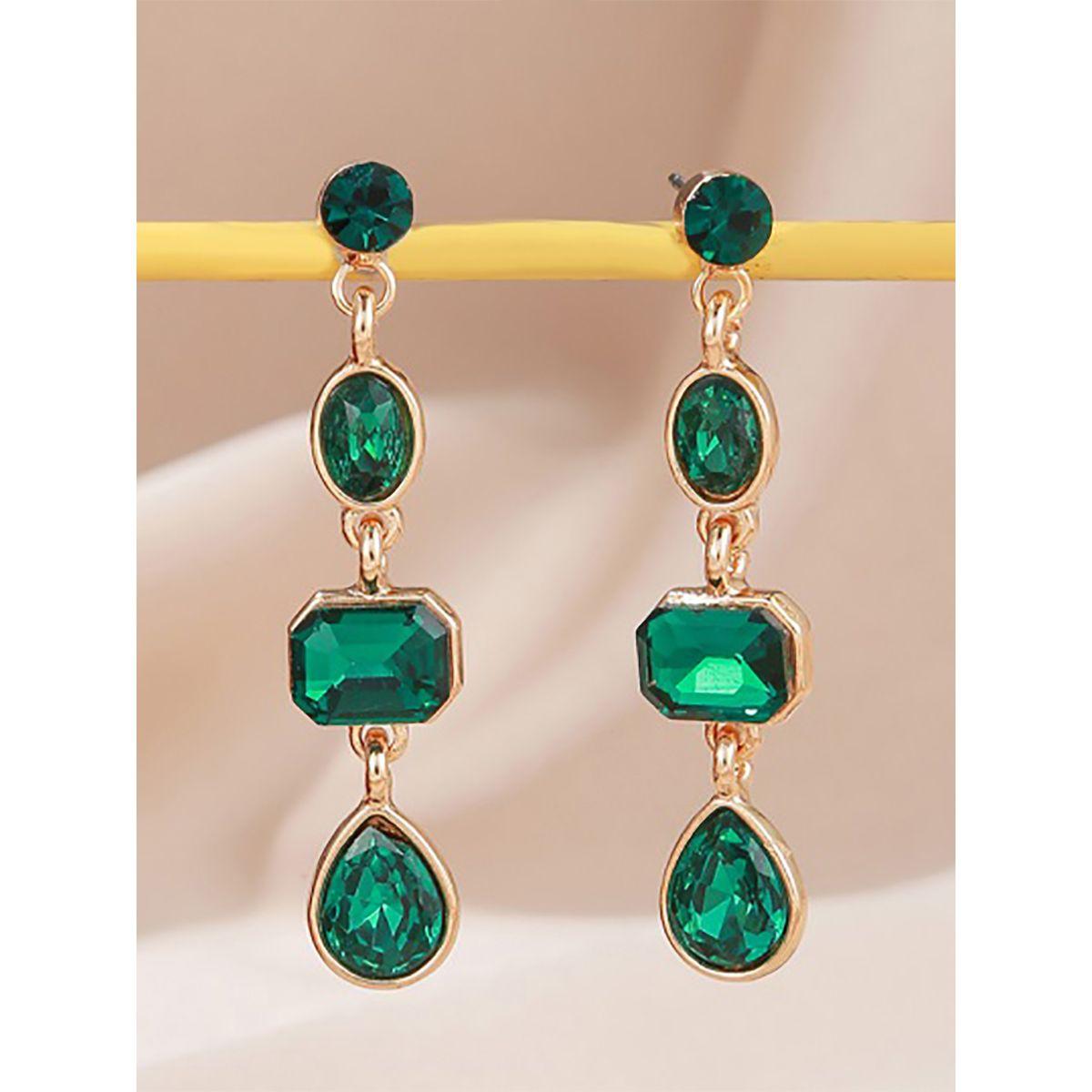 Styli Gemstone Drop Earrings-women-watchesandjewellery-jewellery-earrings-image-1