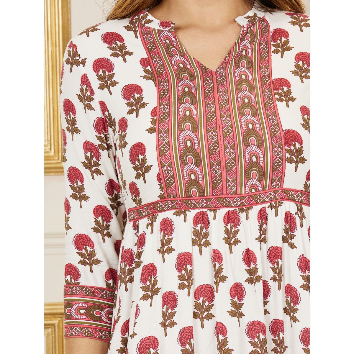 Styli Boho Print Notch Neck A-Line Midi Dress-women-clothing-dresses-image-3