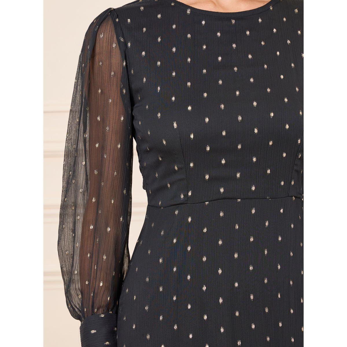 Styli Swiss Dobby Mesh Sleeves Tiered Maxi Dress-women-clothing-dresses-image-3