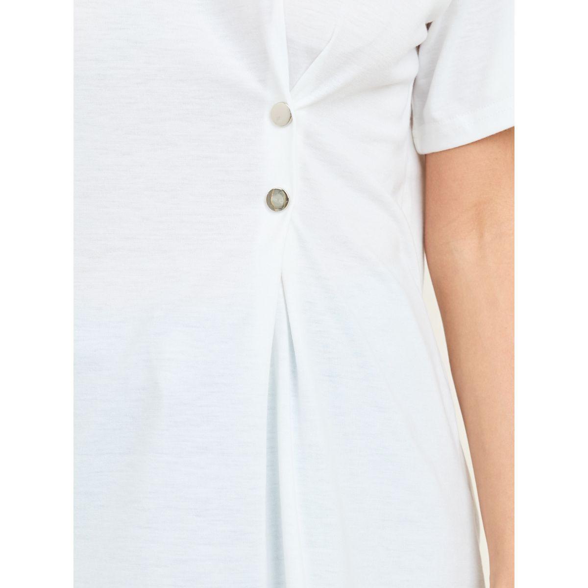 Styli Oversized Button Detail T-Shirt with Short Sleeves-women-clothing-tshirts-image-3