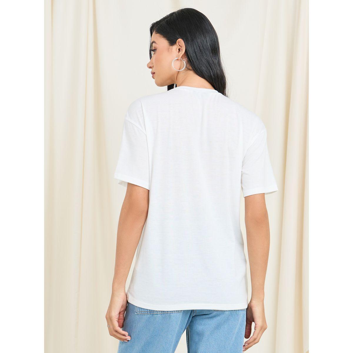 Styli Oversized Button Detail T-Shirt with Short Sleeves-women-clothing-tshirts-image-4
