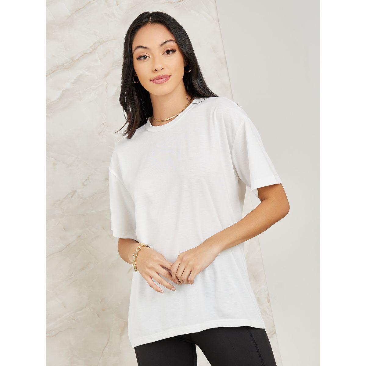 Styli Oversized Split Back Button Detail Longline T-Shirt-women-clothing-tshirts-image-3