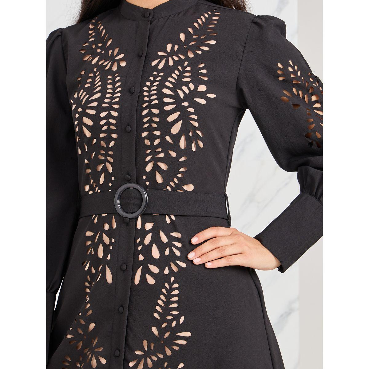 فستان ميدي بفتحات مع حزام خصر-women-clothing-dresses-image-3