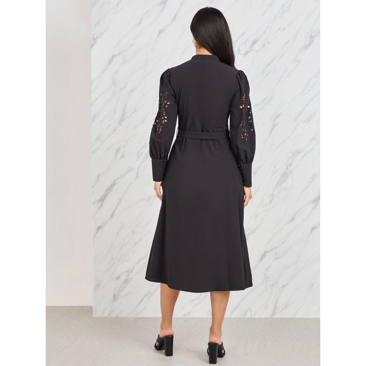 فستان ميدي بفتحات مع حزام خصر-women-clothing-dresses-image-4