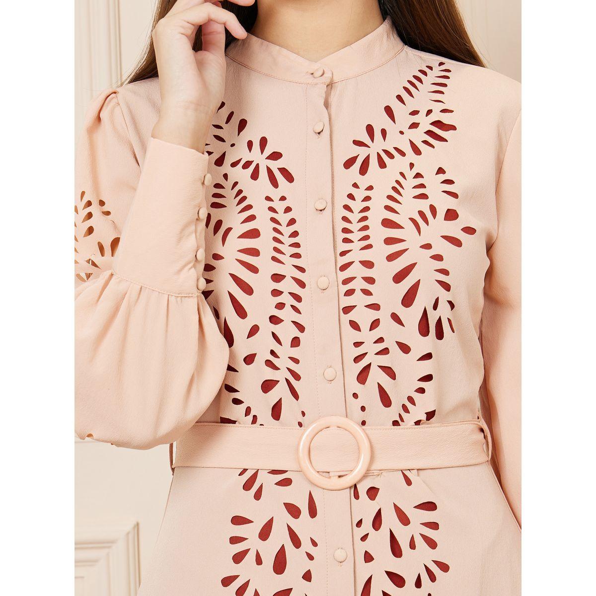 فستان ميدي مزين بفتحات وحزام خصر-women-clothing-dresses-image-3