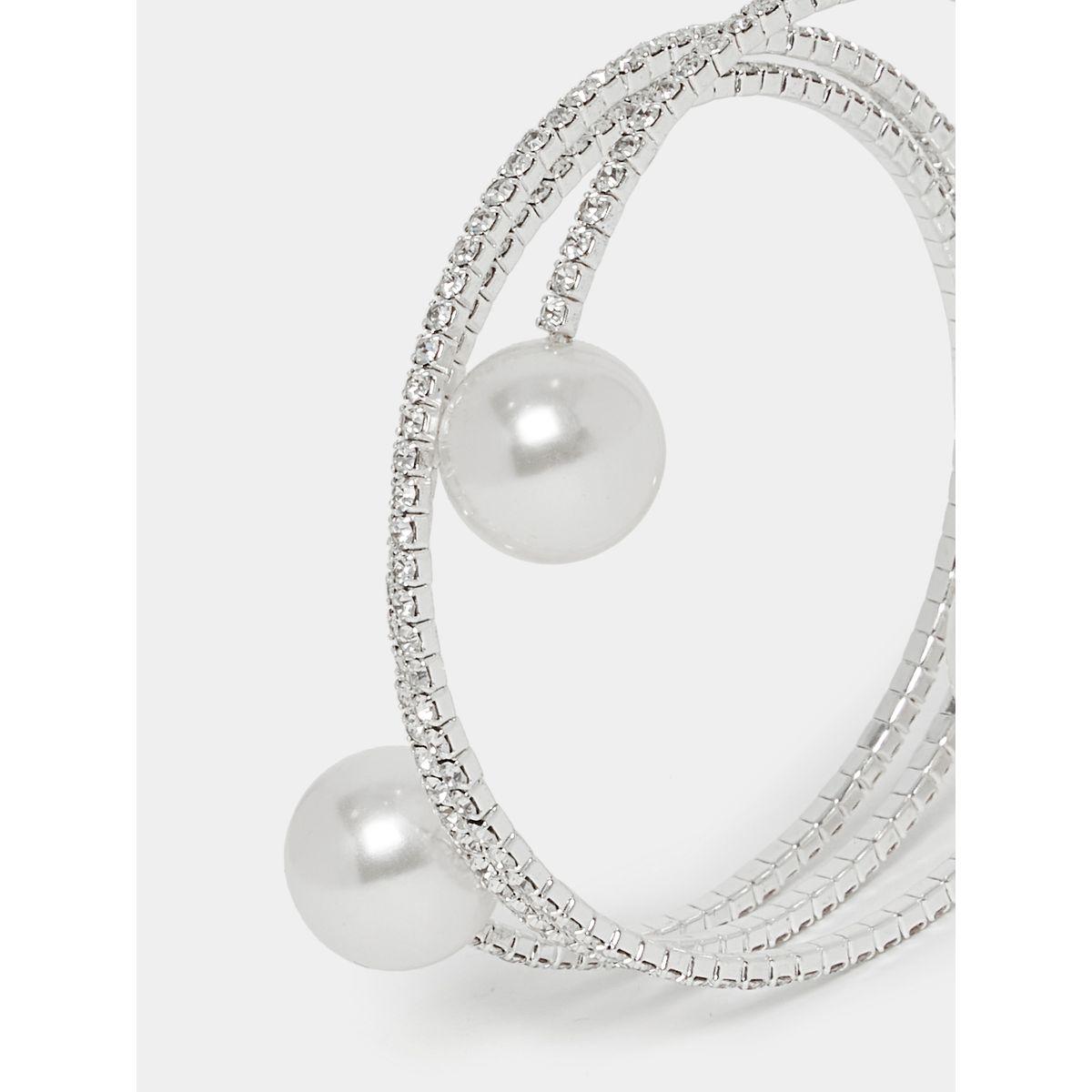 Styli Embellished Spiral Faux Pearl Bangle-women-watchesandjewellery-jewellery-banglesandbracelets-image-2