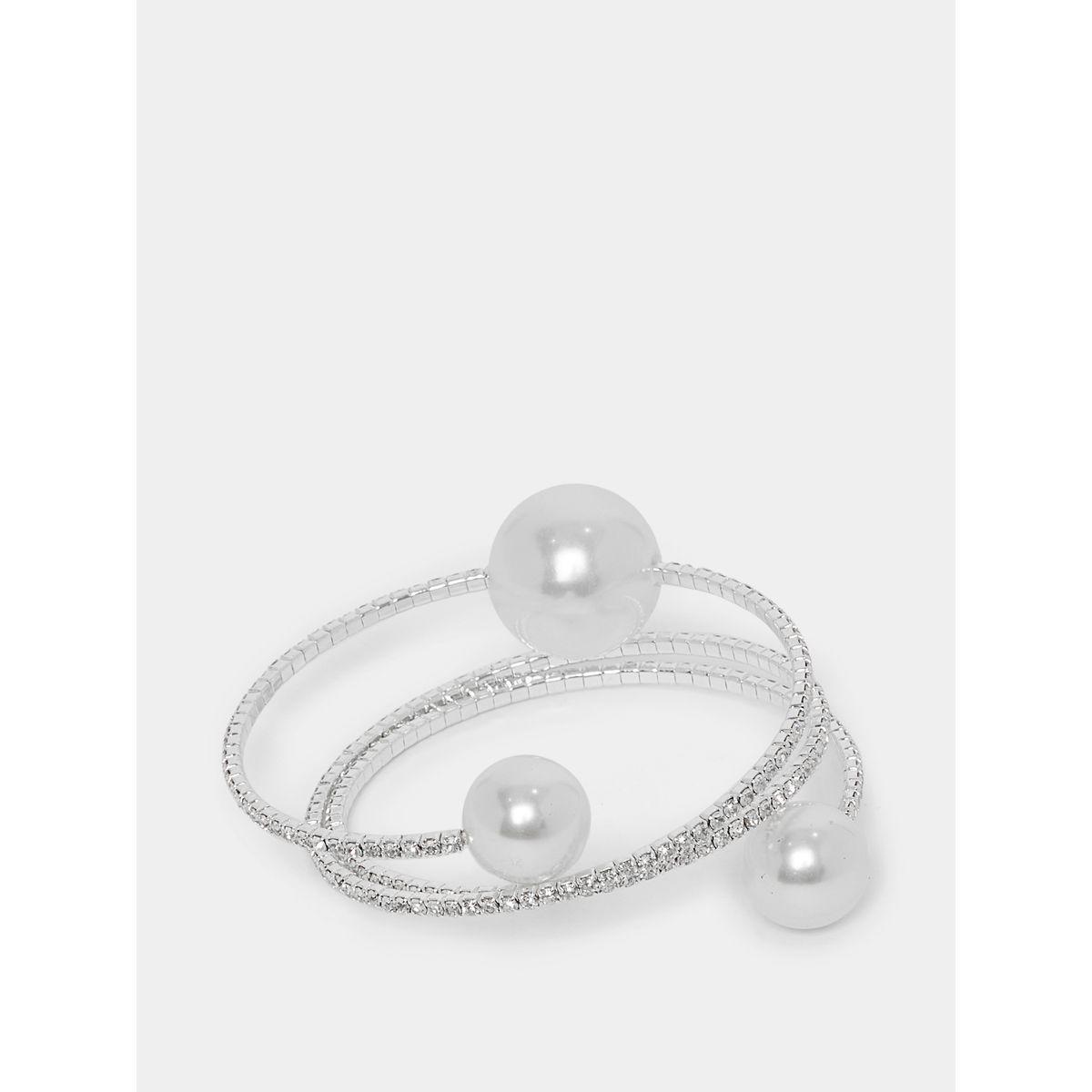 Styli Embellished Spiral Faux Pearl Bangle-women-watchesandjewellery-jewellery-banglesandbracelets-image-3