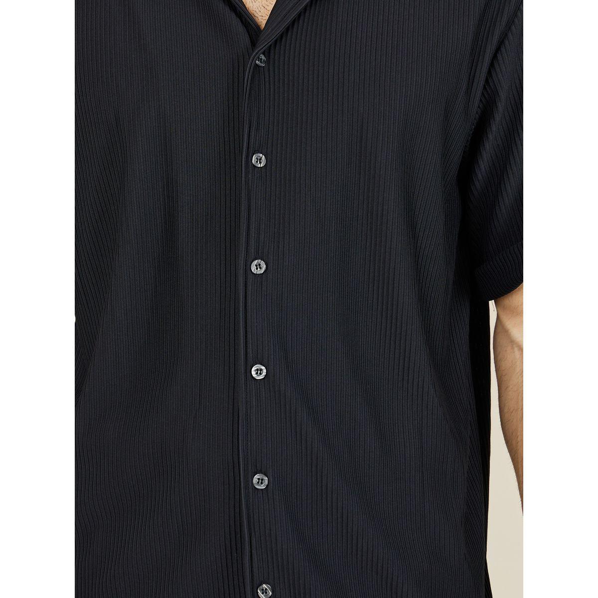 Styli Textured Rib Knit Relaxed Fit Shirt & Pant Co-Ord Set-men-clothing-coordsets-image-3