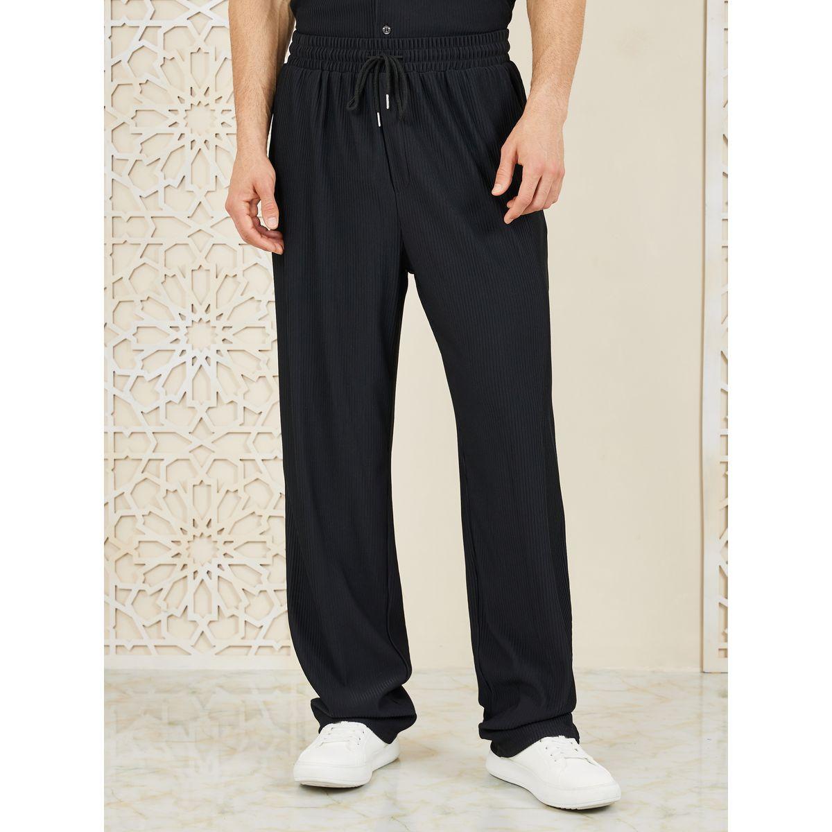 Styli Textured Rib Knit Relaxed Fit Shirt & Pant Co-Ord Set-men-clothing-coordsets-image-4