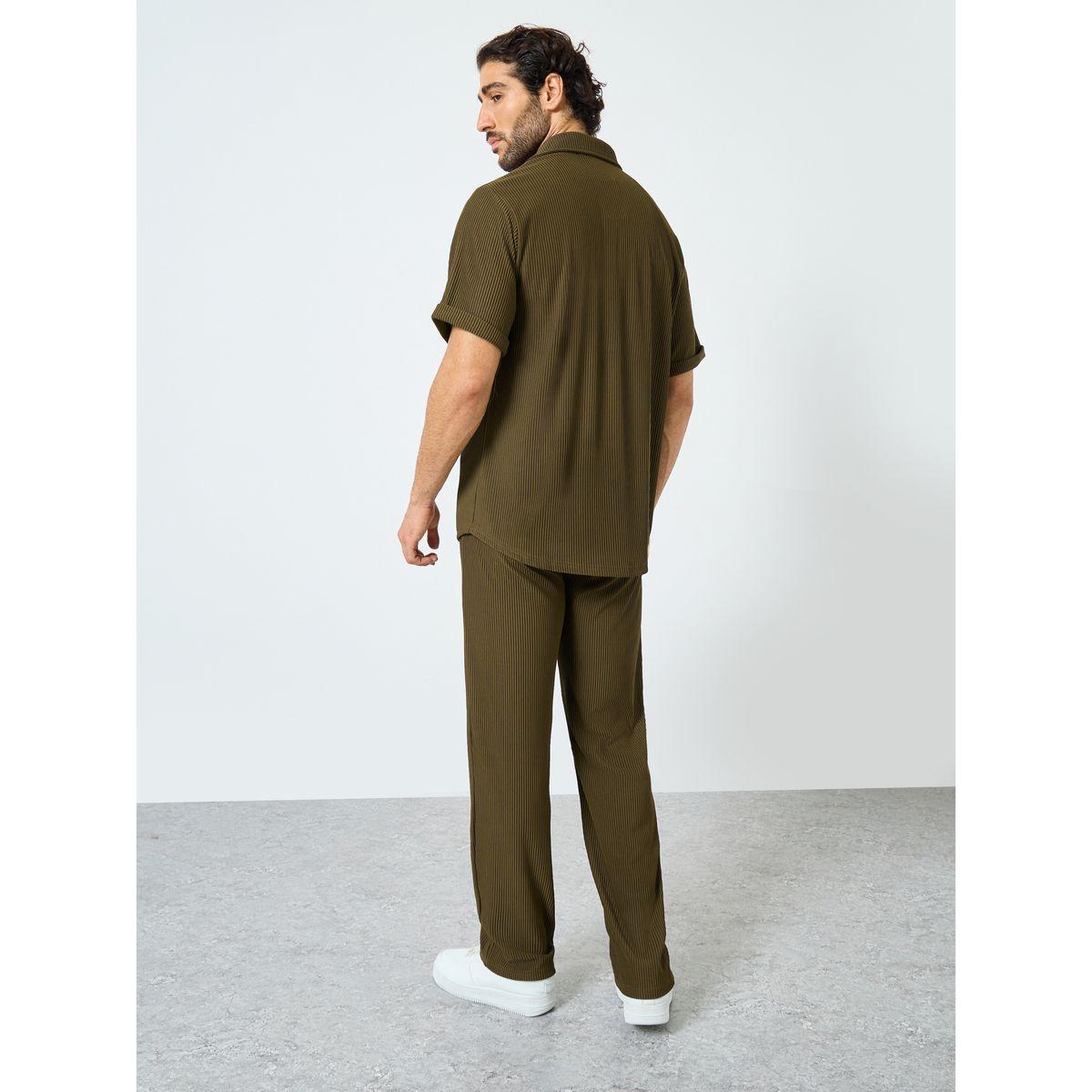 Styli Textured Ribbed Knit Relaxed Fit Shirt and Pants Co-Ords-men-clothing-coordsets-image-5
