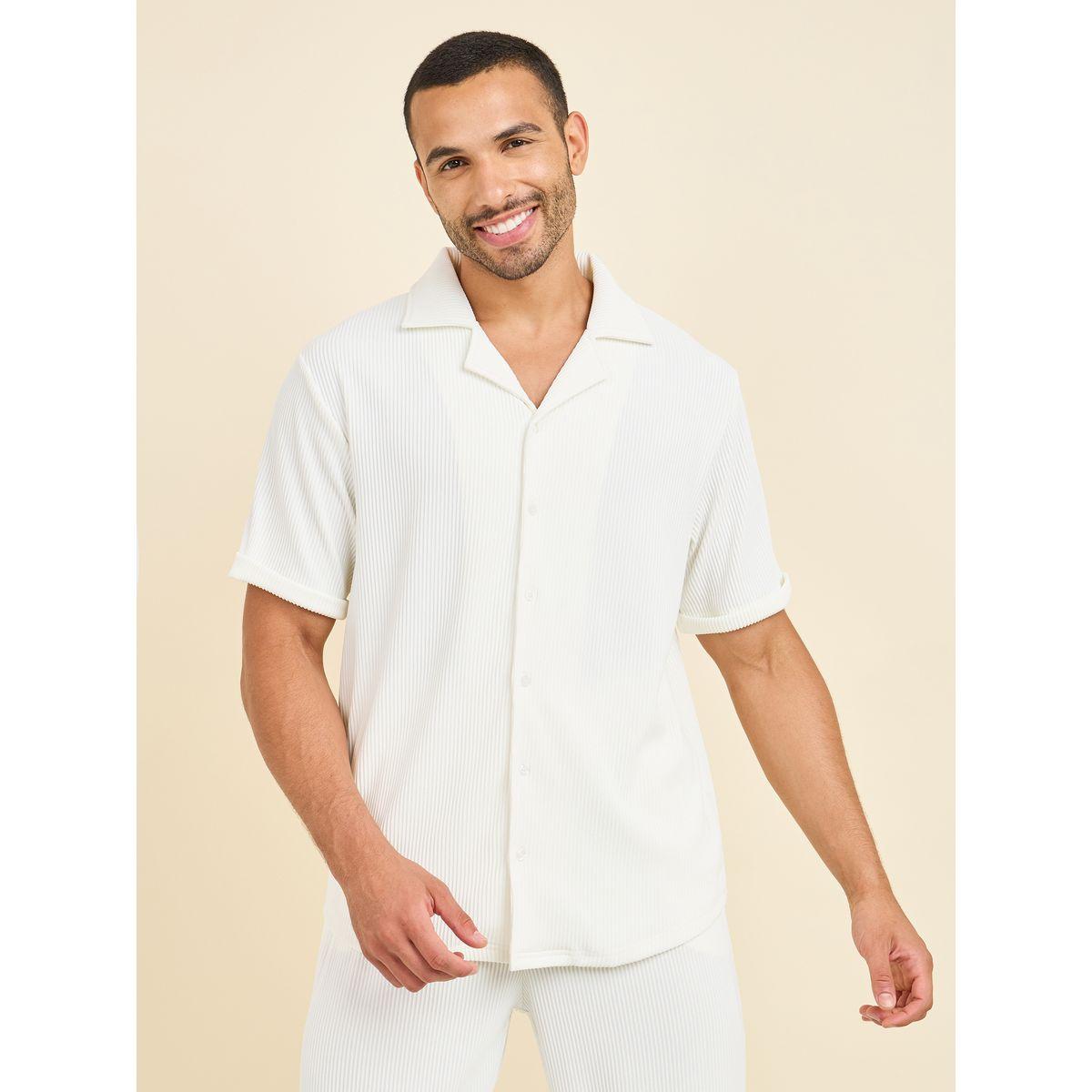 Styli Textured Rib Knit Relaxed Fit Shirt & Pant Co-Ord Set-men-clothing-coordsets-image-2