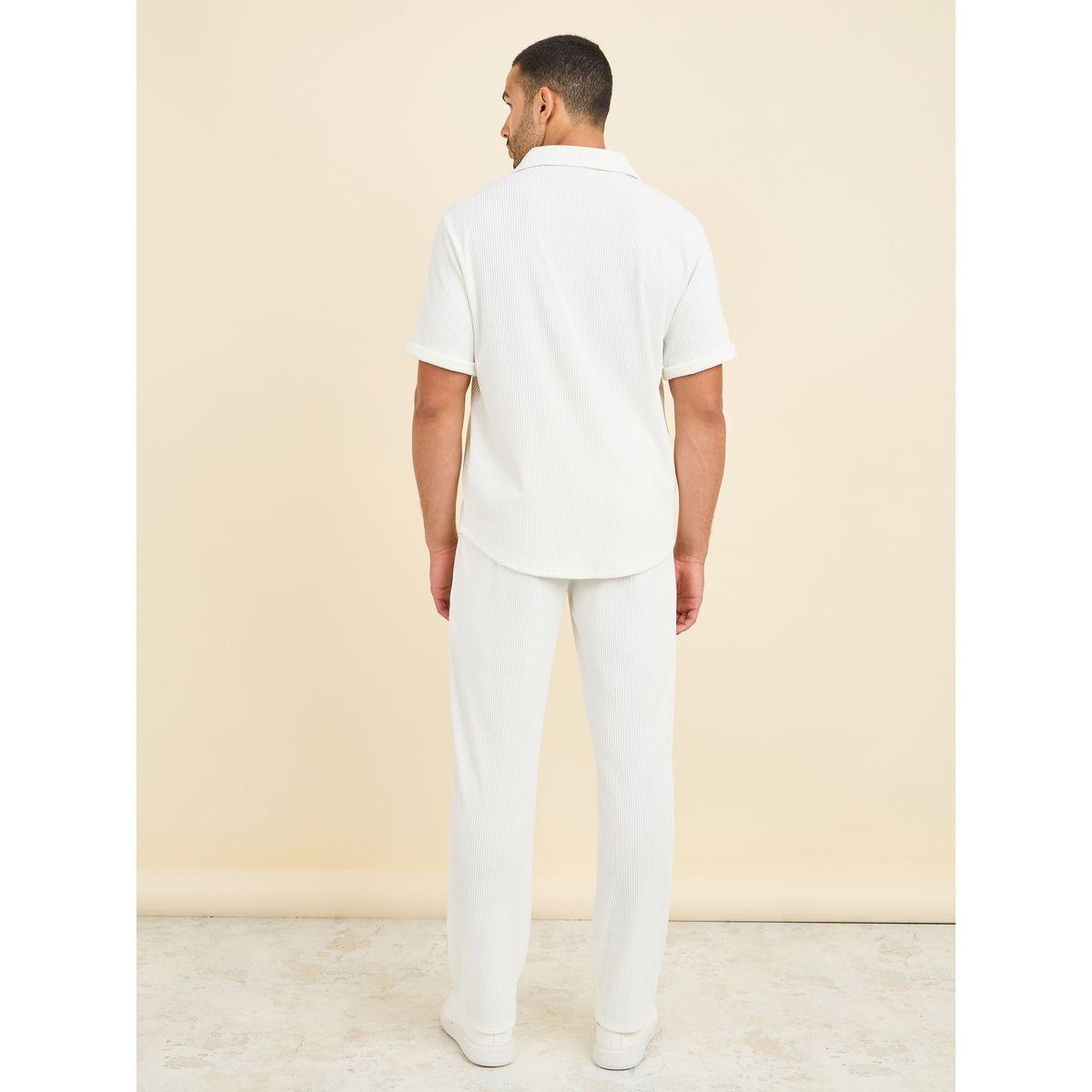 Styli Textured Rib Knit Relaxed Fit Shirt & Pant Co-Ord Set-men-clothing-coordsets-image-4