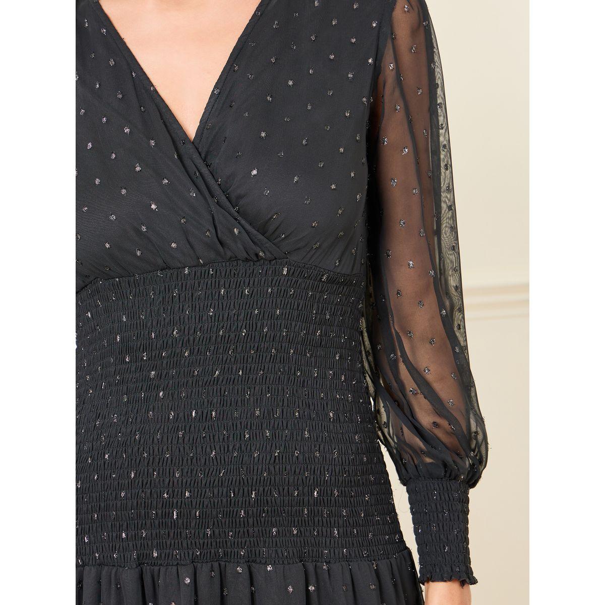 فستان ميدي بتفاصيل براقة وحافة بكشكش-women-clothing-dresses-image-3