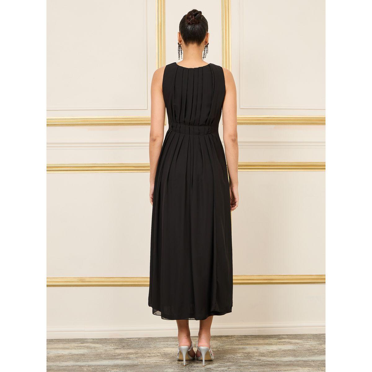 Styli Embellished Waist Pleated A-Line Maxi Dress-women-clothing-dresses-image-4
