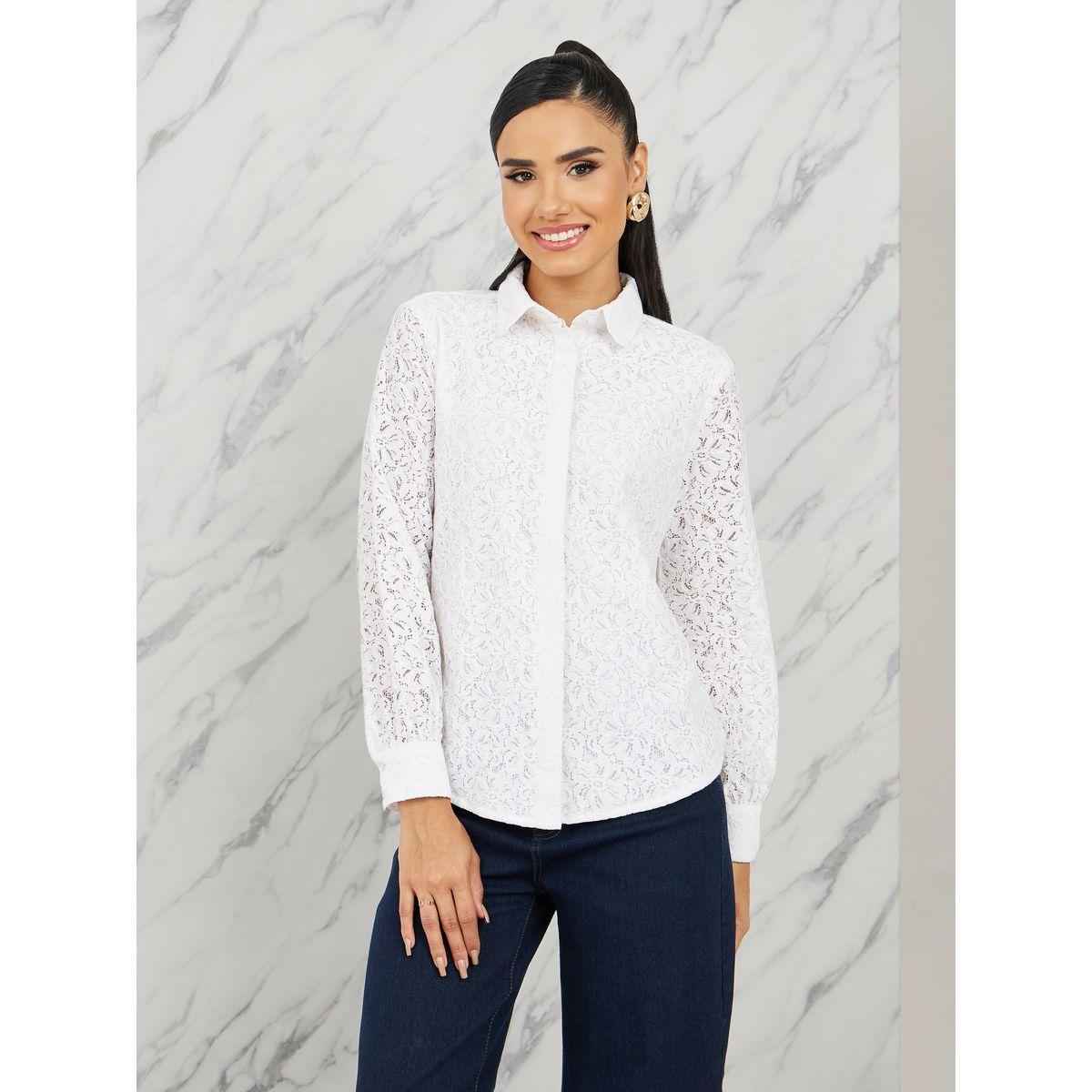 Styli Floral Lace Sleeves Regular Fit Shirt-women-clothing-shirtsandblouses-shirts-image-3