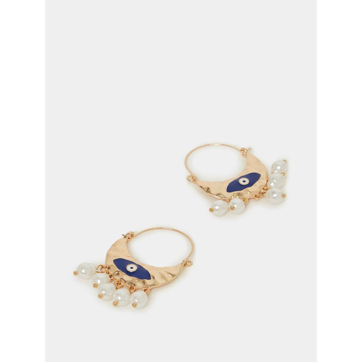 Styli Faux Pearl Eyelet Earrings-women-watchesandjewellery-jewellery-earrings-image-1