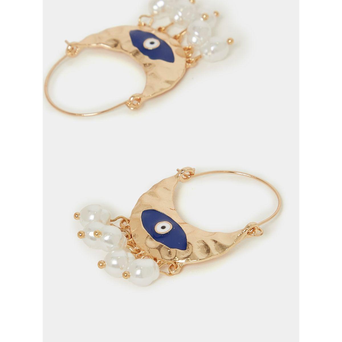 Styli Faux Pearl Eyelet Earrings-women-watchesandjewellery-jewellery-earrings-image-2